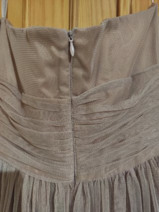 Vestido largo rosa palo tul