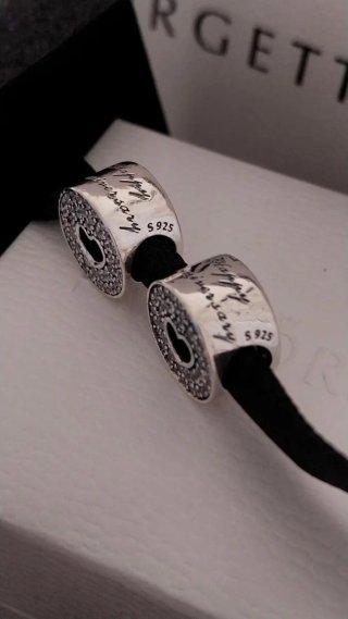 2 Charm Pandora Feliz aniversario con circonitas