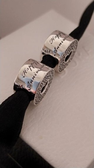 2 Charm Pandora Feliz aniversario con circonitas
