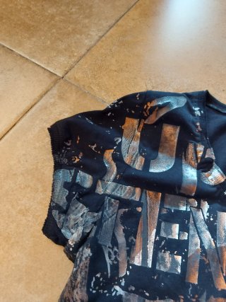 Camiseta Messcalino Negra Estampada Talla 44-46
