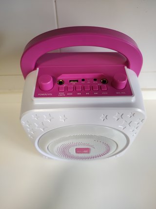 Máquina Karaoke RockJam Bluetooth Rosa y Blanca