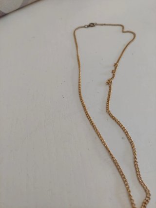 Collana vintage con pietra viola e catena oro