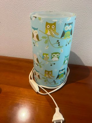 Lámpara infantil búhos azul