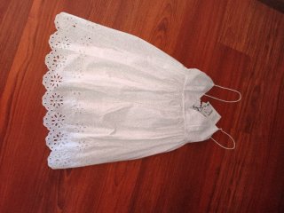 Vestido blanco bordado Zara Talla S