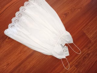 Vestido blanco bordado Zara Talla S