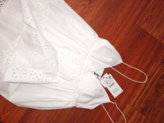 Vestido blanco bordado Zara Talla S
