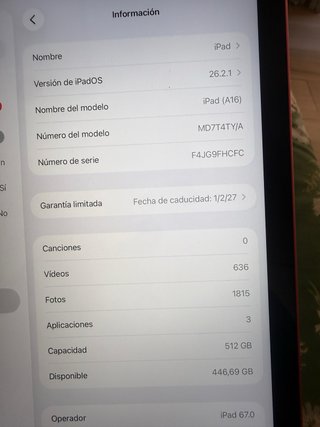 iPad A16 Gen 512GB Rosa