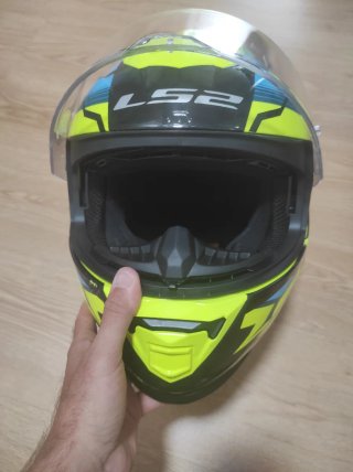 Casco Moto Amarillo y Negro