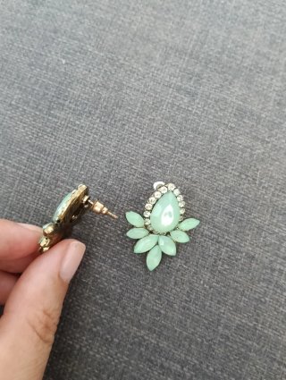 Pendientes vintage verde y plata