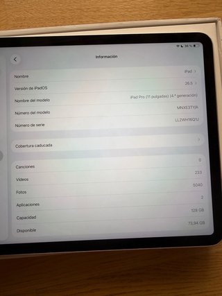 iPad Pro 11 M2 128GB Plata