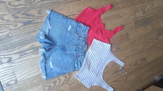 Levi's Shorts + 2 Tops