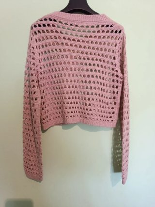 Jersey Stradivarius rosa calado Talla S