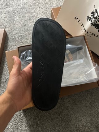 Ciabatte Burberry Beige/Nero Taglia 40