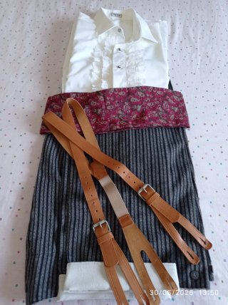 Traje Andaluz Corto Hombre GEYFE Gris/Blanco