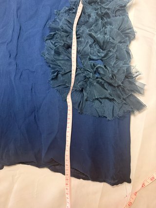 Vestido azul con volantes de tul K-Derhy - Talla M