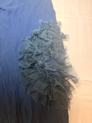 Vestido azul con volantes de tul K-Derhy - Talla M