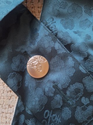 Delantal coreano seda bordado Peony