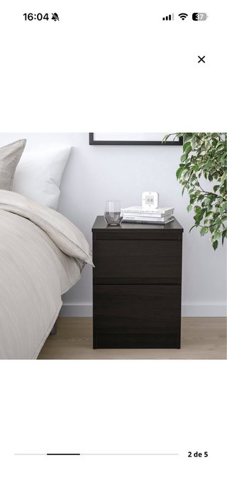 Mesita de noche IKEA KULLEN negra NUEVA
