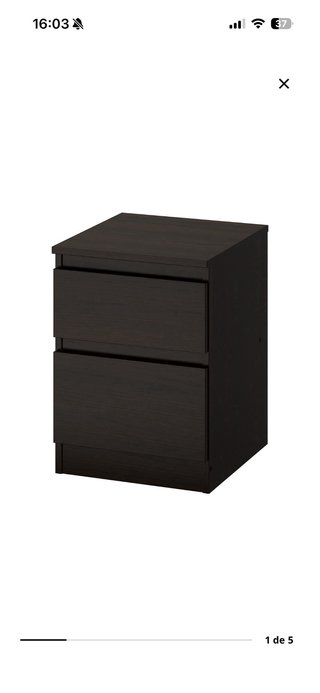 Mesita de noche IKEA KULLEN negra NUEVA