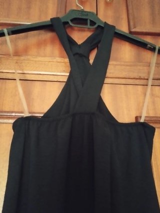 Vestido negro largo halter