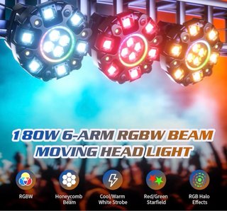 Cabezal Móvil LED 180W Beam Luz Discoteca RGBW