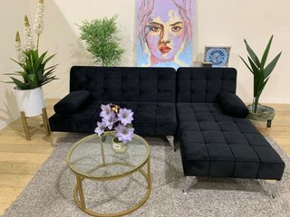 Sofá Chaise Longue Reversible Negro 198cm
