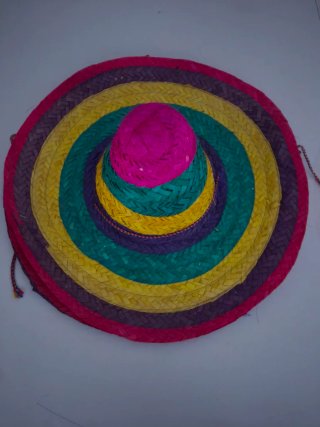 3 Sombreros Mexicanos Multicolor Tejido