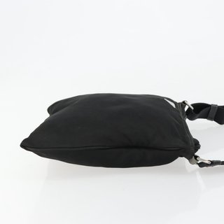 PRADA Shoulder Bag Nylon Black Silver Auth 181330