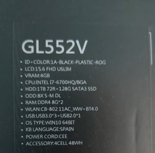 ASUS ROG GL552V Notebook