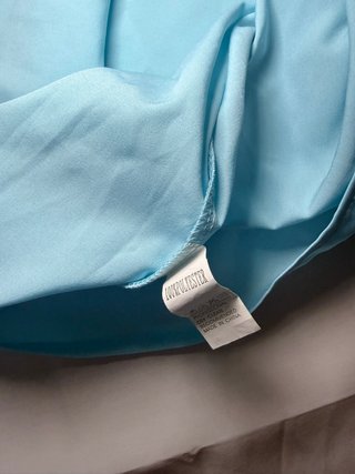 Blusa azul celeste con lazo y volantes - Talla 2XL
