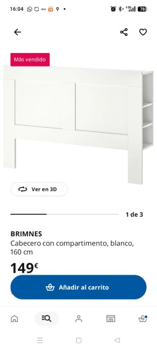 Cama Ikea Brimnes 160 con cabezal, somier cajonera