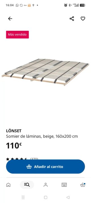 Cama Ikea Brimnes 160 con cabezal, somier cajonera