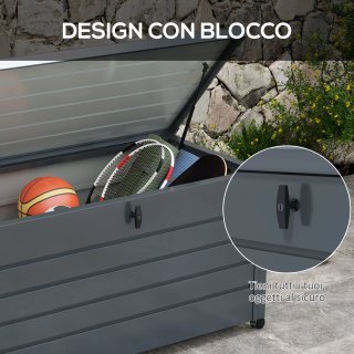 Baule da Esterno da 311L con Serratura e 2 Manigli