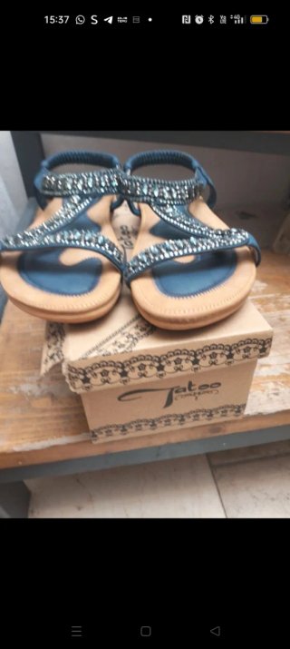 Sandali donna blu e argento Tg 38