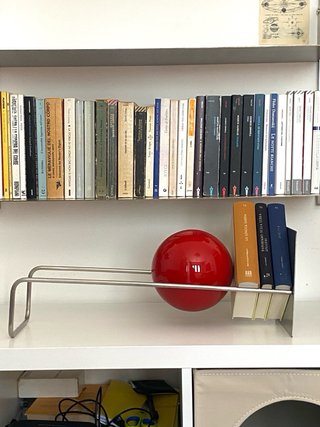 Ferma Libri Design Space Age Moderno, Acciaio Inox