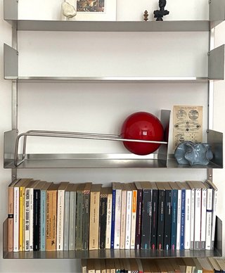 Ferma Libri Design Space Age Moderno, Acciaio Inox