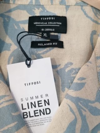 Camisa Tiffosi Estampada Beige Talla XL