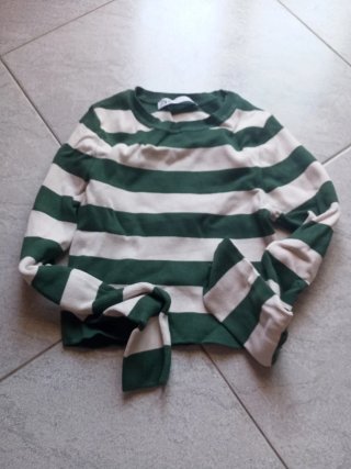 Zara Jersey Rayas Verde y Blanco