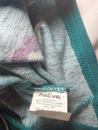 Vestido verde y fucsia con estampado de gatos S
