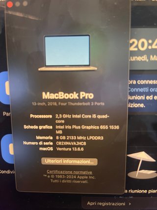 MacBook Pro 13" i5 touchbar 2019