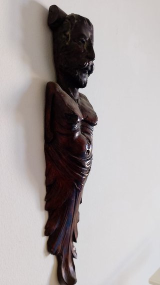 Coppia Cariatidi Legno Sec. XIX