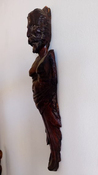 Coppia Cariatidi Legno Sec. XIX