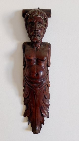 Coppia Cariatidi Legno Sec. XIX