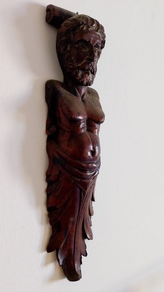 Coppia Cariatidi Legno Sec. XIX