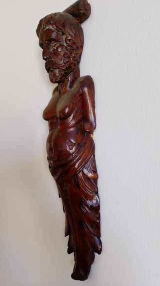 Coppia Cariatidi Legno Sec. XIX