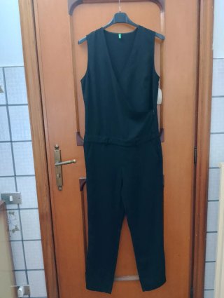 Tuta donna elegante nera Benetton nuova