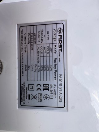 Frigorifero Elettrico da Campeggio per Auto Grigio/Bianco