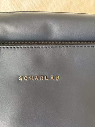 Riñonera SCHARLAU Hombre Azul Marino de Piel