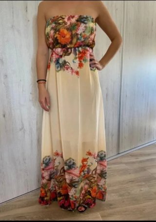 Vestido largo estampado floral