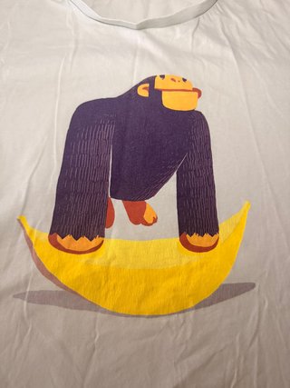 Camiseta verde claro con ilustración de gorila - L